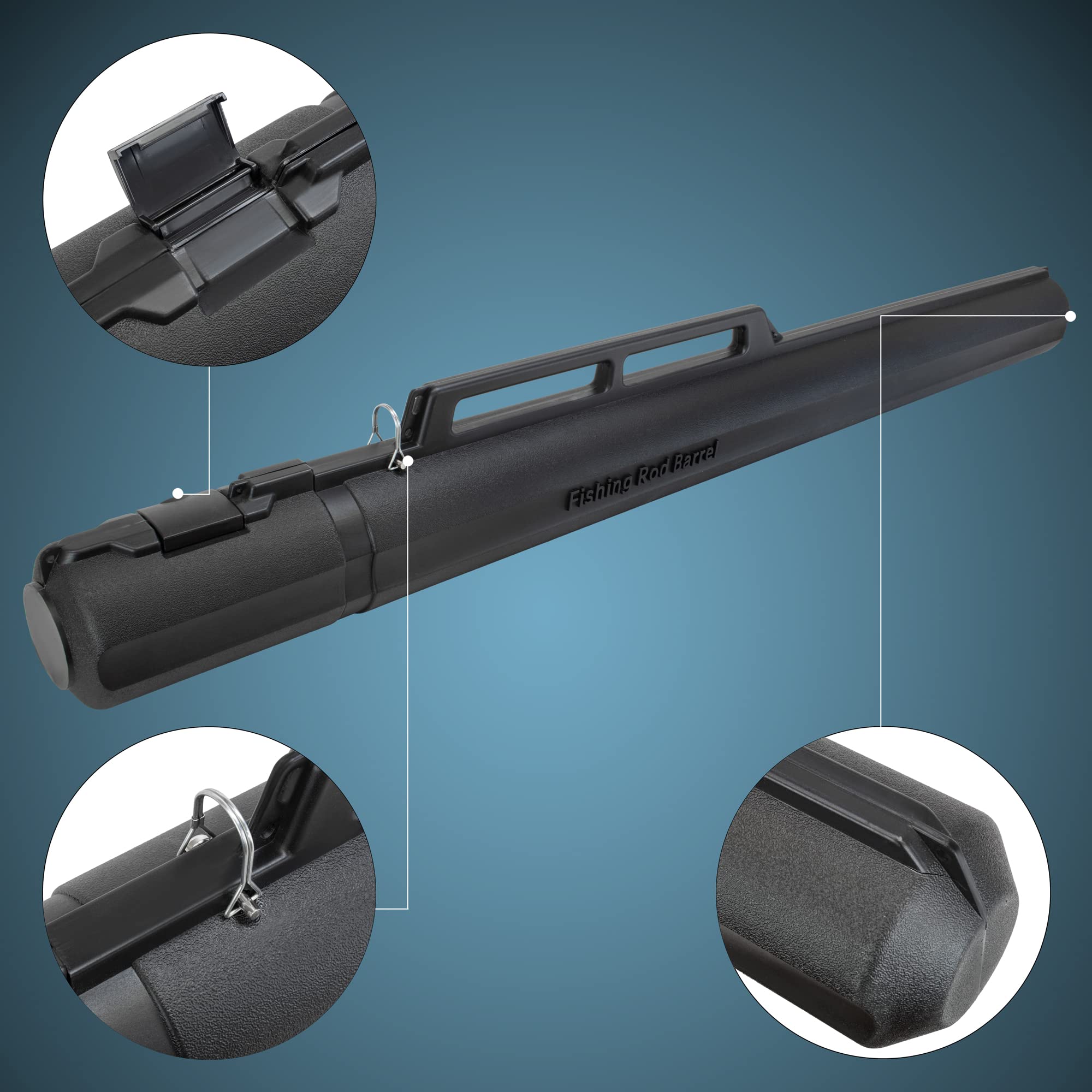 Rutentransportrohr Ausziehbar 160-220cm Schwarz Ø 15cm | Abschließbar, Schlagfester Kunststoff, Hardcase, Für Flugreisen & PKW