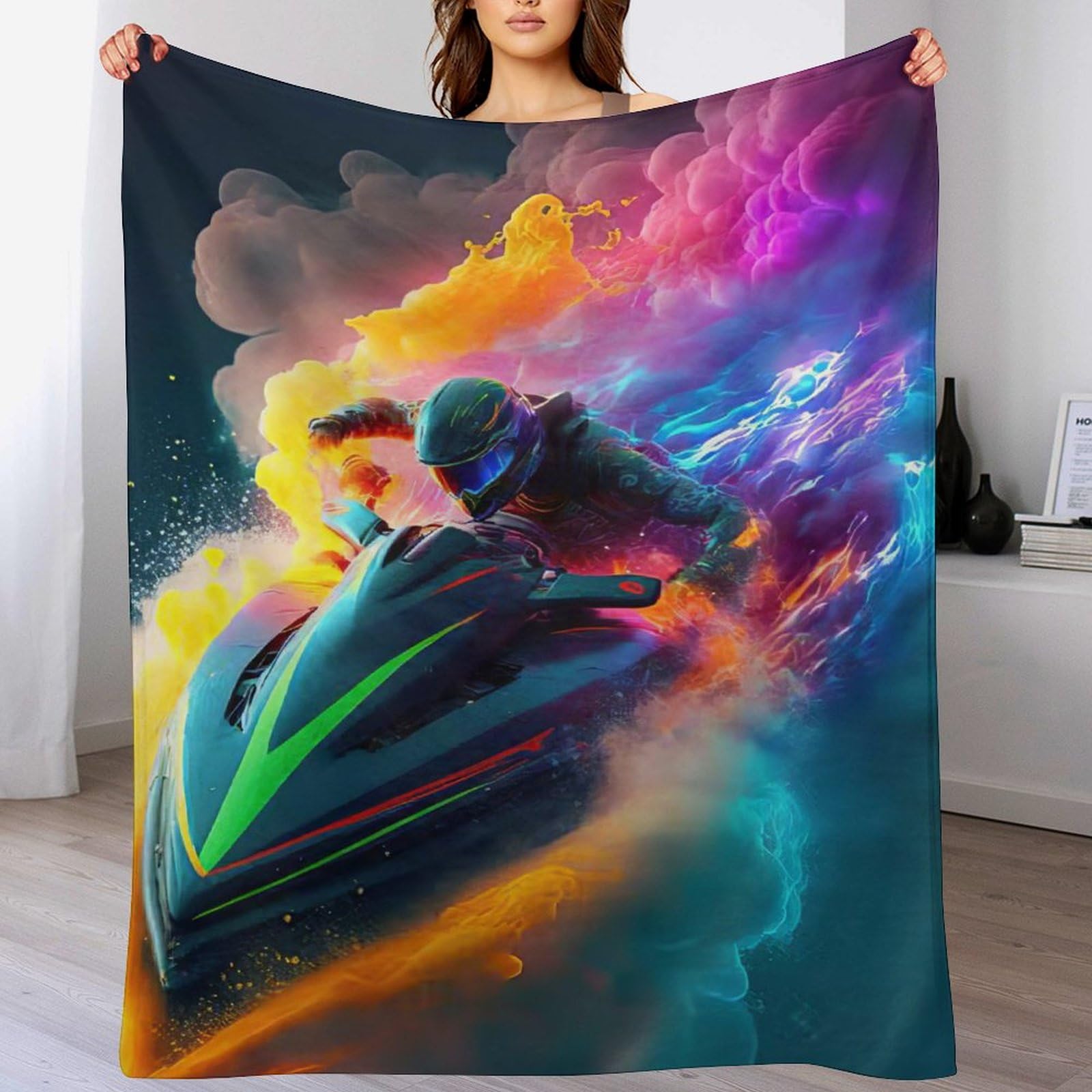 Couverture en flannel motor bateau super douce et moelleuse pour lit