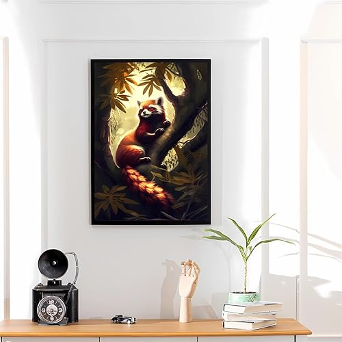 Miniatura 6 de EIDSVCR Kits de pintura de diamantes de panda rojo para adultos, arte de diamantes redondos 5D para manualidades, punto de cruz, perfecto para