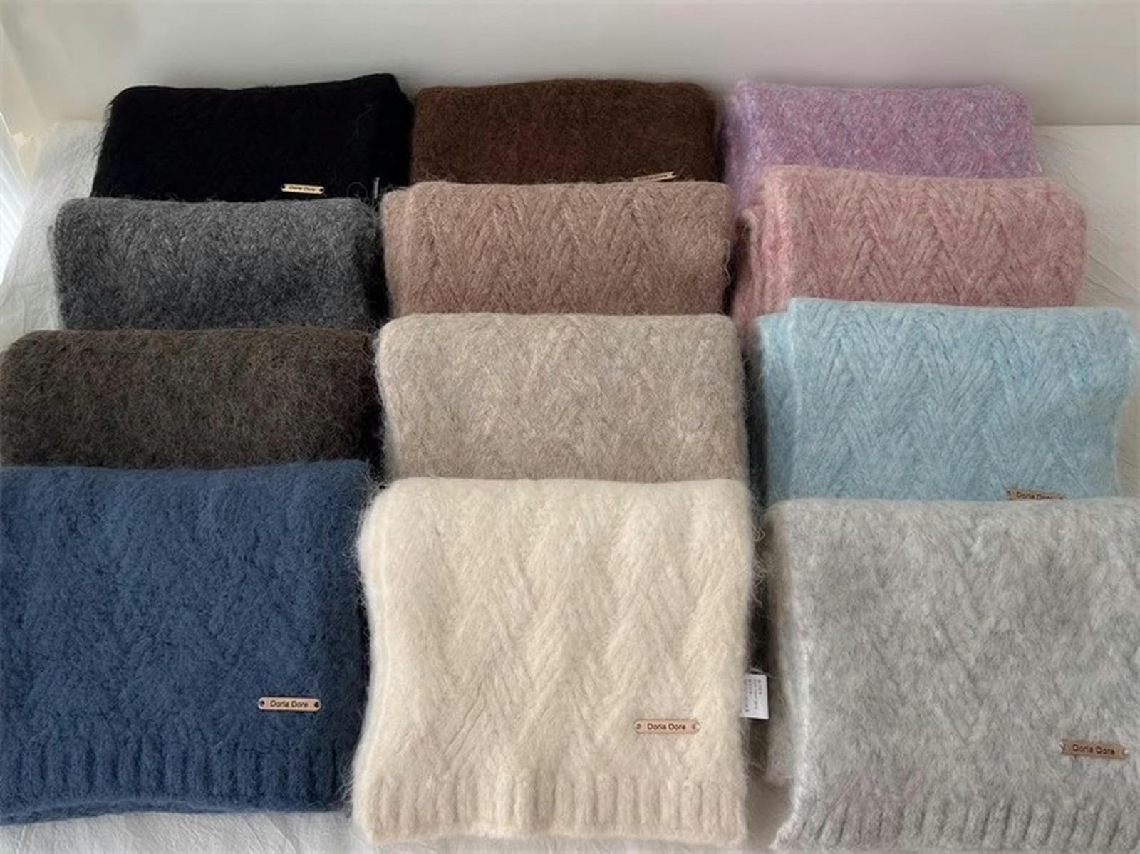 Sciarpa Donna Sciarpa da Donna Sciarpa Invernale in Misto Lana per Studenti di Alta Calda Lavorata A Maglia Regalo di Natale 164 * 24 Cm-Grigio Poco Profondo