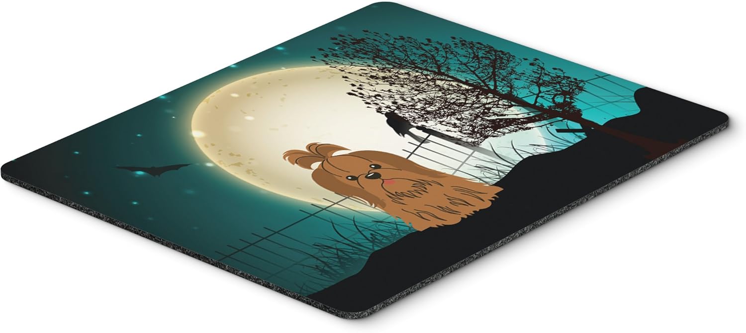 Caroline's Treasures BB2276MP Halloween Scary Shih Tzu Chocolate Mouse Pad, Hot Pad or Trivet for Home Office Gaming Working Computers Laptop Mouse Mat,Washable Large Mousepad