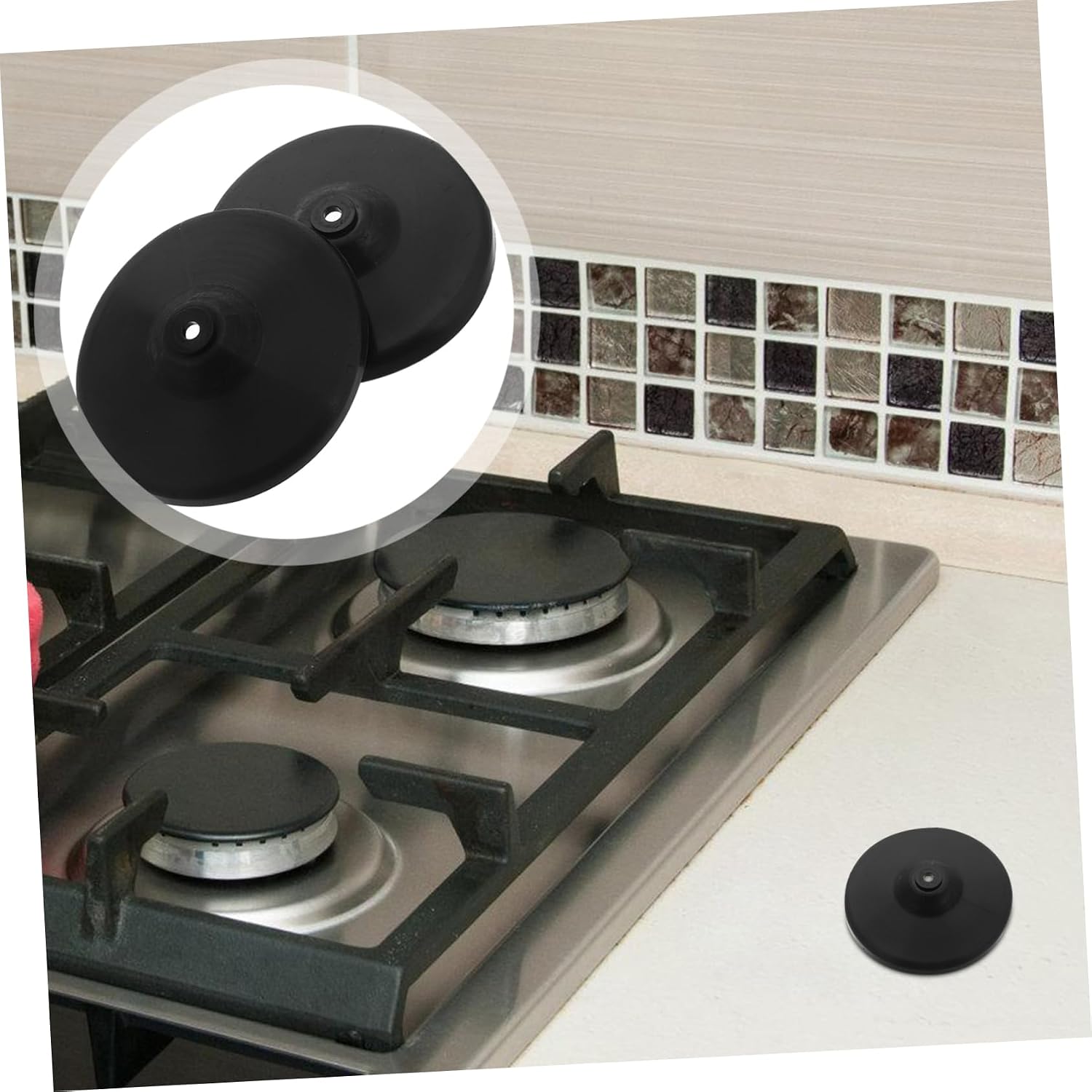 2pcs Protective Rubber Feet for Gas Stove Knobs Easy Install Decorative Grommets Heat Resistant Cooktop Accessories for Kitchen and Dining Fits Burner Grates