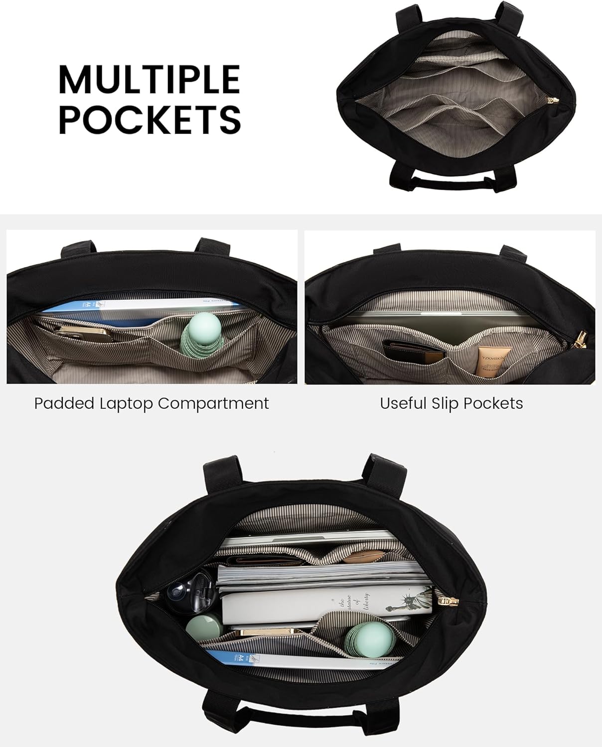 LOVEVOOK Tote Bag for Women - Lightweight Work Bag with 15.6 Inch Laptop Space - Image 4