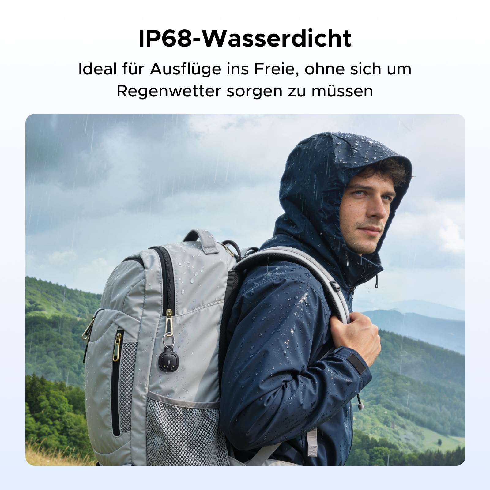 UGREEN FineTrack Mini 2 kompatibel mit Apple Find My (nur iOS), Schlüsselfinder mit 110dB Signalton, Leuchtendes Design, IP68, Tracker für Koffer, Keys, Rucksack (4 Pack)