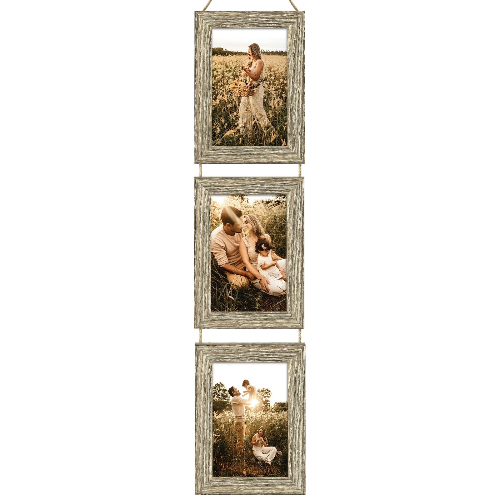 Portafoto Da 3 Cornice Scrivania SIMDAO Cornice Portafoto Collage Per 3 Foto, 10 X 15 Cm, In Legno Con Plexiglas, Multi-cornice Per Matrimonio, Famiglia, Bambino, Marrone Chiaro, 6 X 4 Pollici Cornice