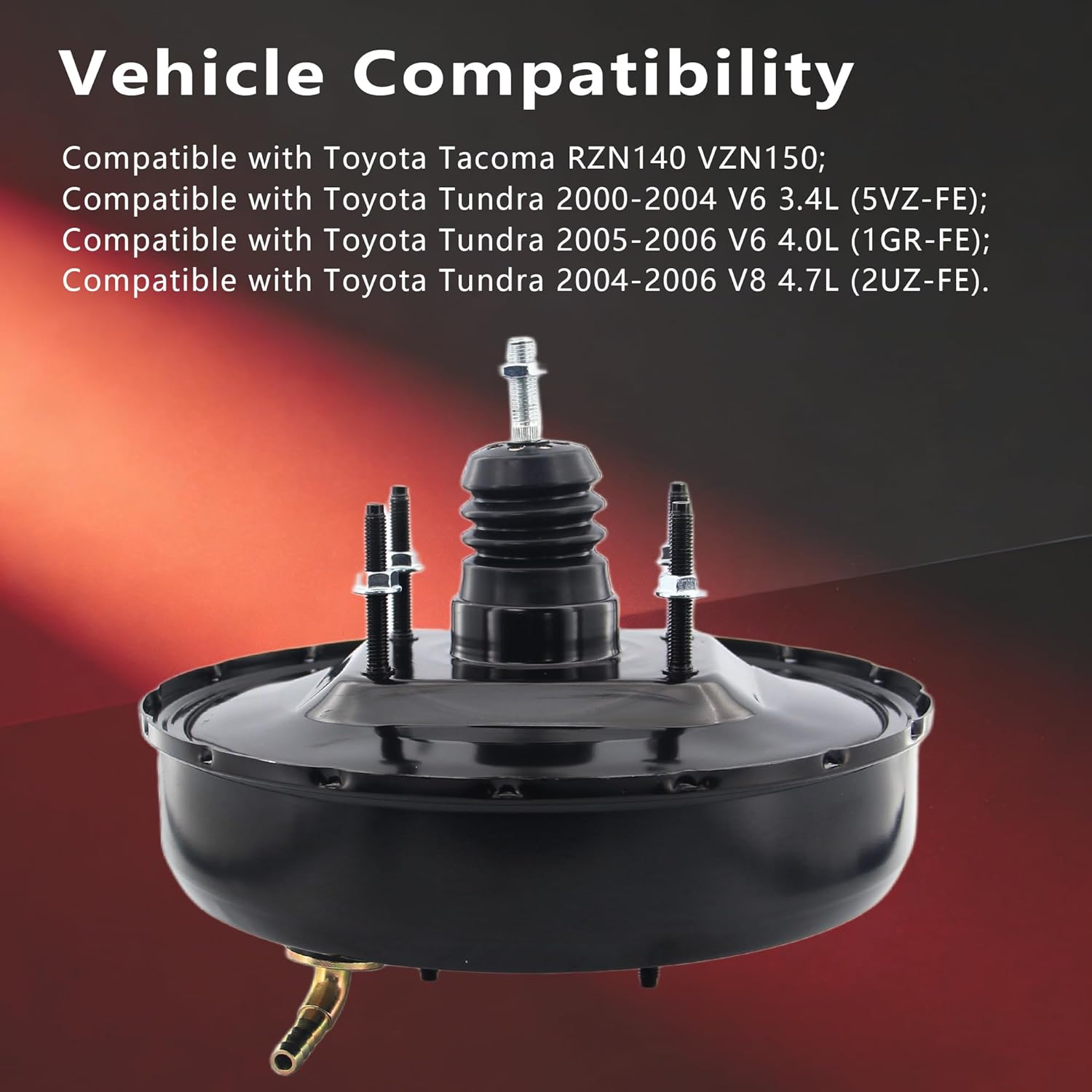 53-4905 53-4902 Vacuum Power Brake Booster, Compatible with Toyota Tacoma RZN140 VZN150 Tundra 2000-2006 3.4L V6 4.7L V8 4.0L V6, 44610-04100 44610-04110, BXFBA-234