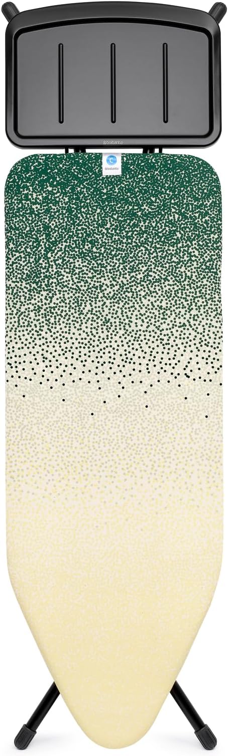 Brabantia - Ironing Board C - Extra Large Steam Unit Holder - Adjustable Height - Non-Slip Rubber Feet - 100% Fairtrade Cotton Cover with Foam Layer - Foldable XL Unit - New Dawn - Size C (124x45 cm)