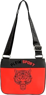 Plein Sport Unisex Red & Black Logo Print Crossbody Bag