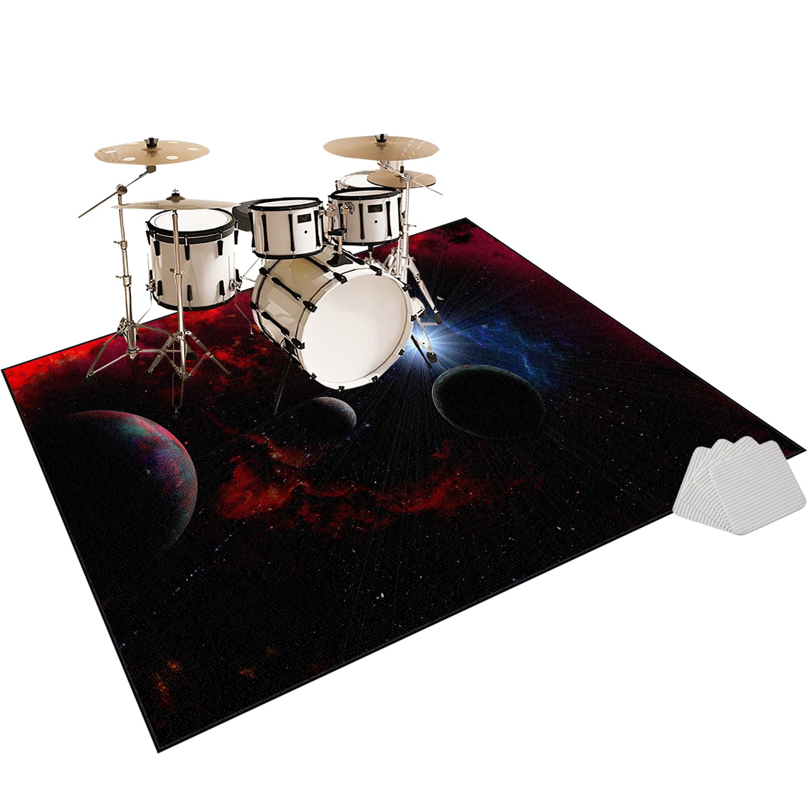 Dywaniki akustyczne dźwiękoszczelny dywan bębnowy 210 x 180 cm mata do perkusyjnych perkusyjnych profesjonalnych jazzowych do bębna bębna akustycznego bębna i innych instrumentów
