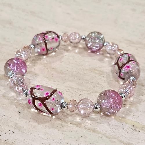 Miniatura 4 de Pulsera de flores con cuentas, pulsera con las flores de cada estado, recuerdo para mujer, joya de regalo, pulsera de jardín botánico