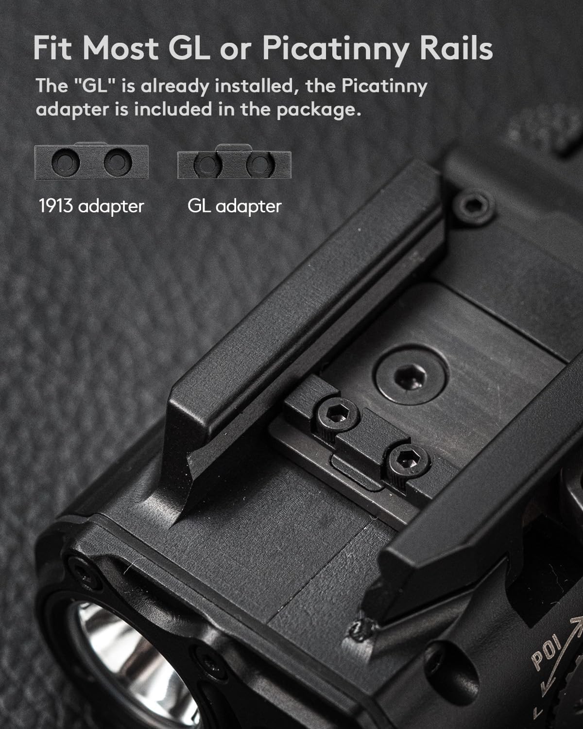 RovyVon GL5 showing GL and Picatinny rail adapters