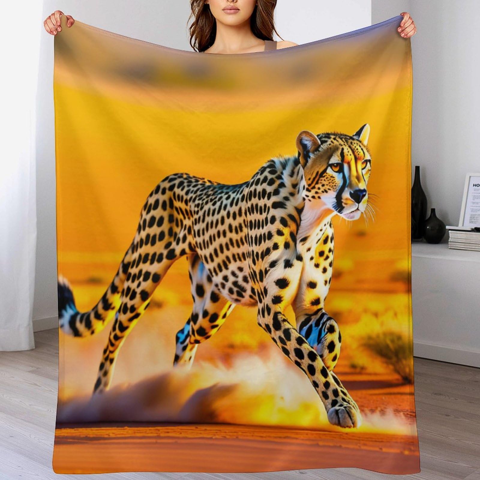 Couverture léopard douce pour des soirées cocooning chaleureuses sur le canapé