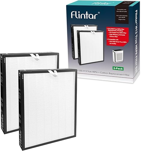 Flintar Filtro de repuesto Vital 100S, compatible con purificador de aire LEVOIT Vital 100S, filtración de grado H13 + filtro de carbón activado,