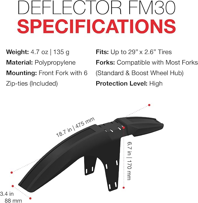 Zefal Deflector FM30 Guardabarros Delantero MTB 26-29 Pulgadas miniatura 5