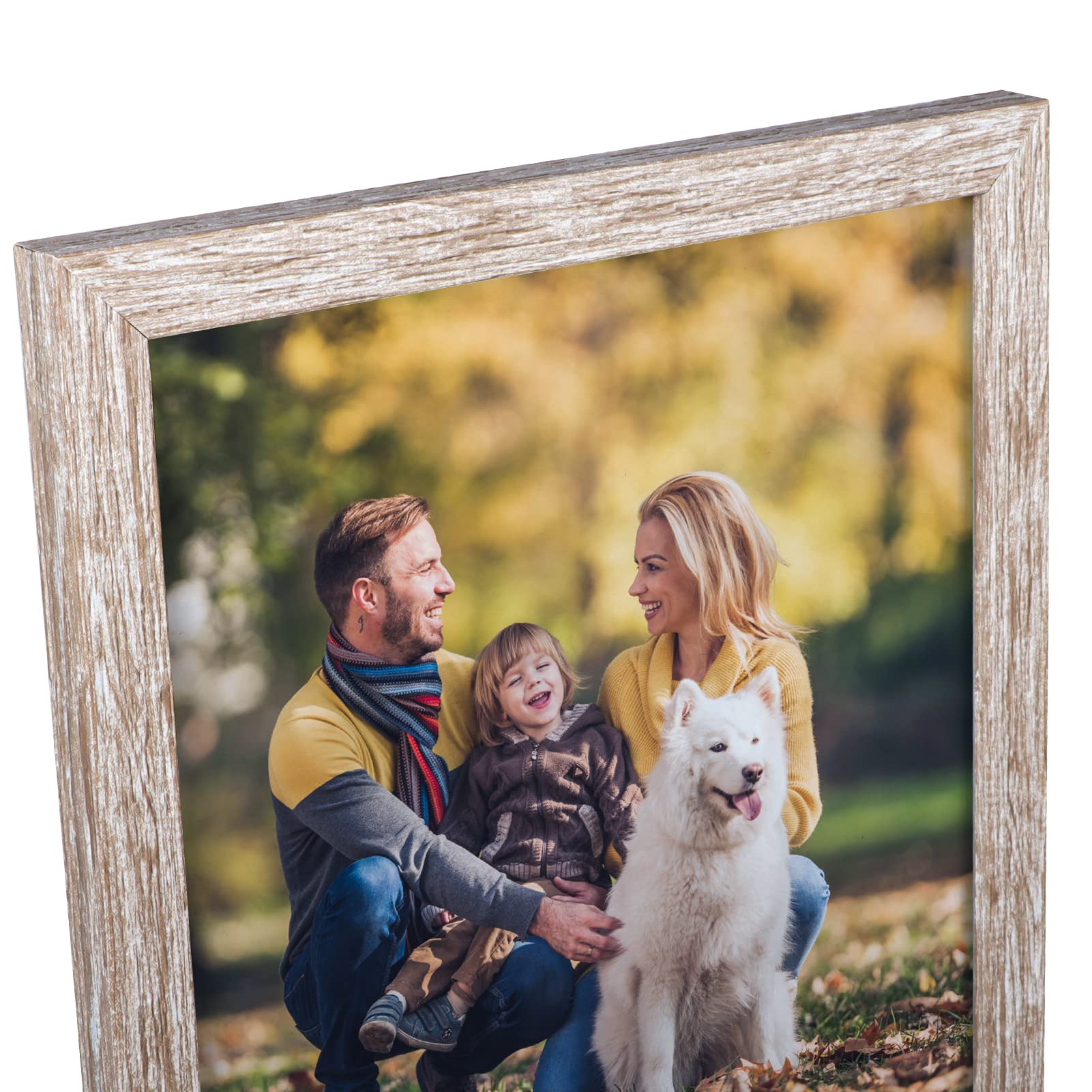 Lyeasw Cornice portafoto rustica, 8 x 10, set di 12 cornici, multi venatura del legno, per parete o tavolo, beige