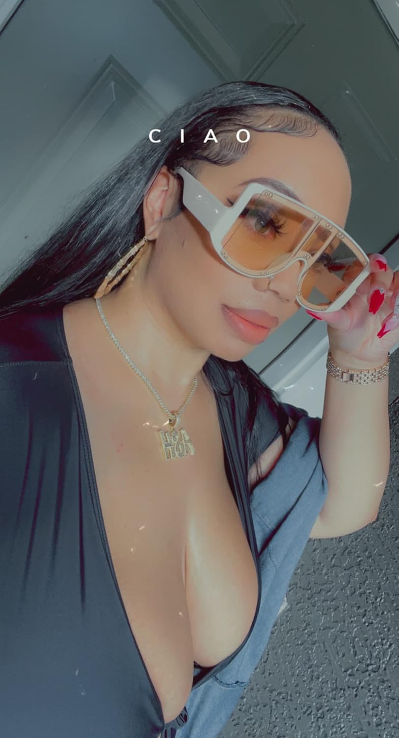 FEISEDY Oversized Fashion Square Women Sunglasses Big Frame Metal Rivet Unique Female Trend Shades B4029 - Image 3