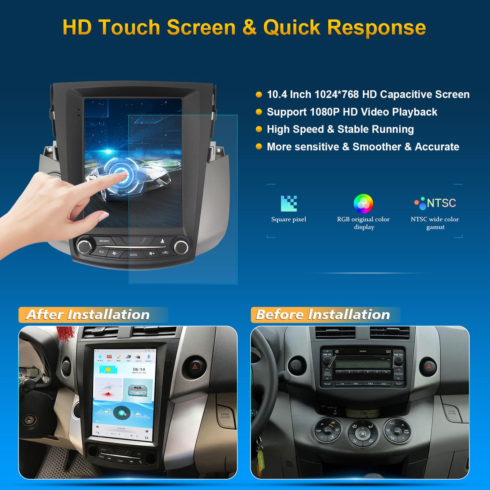 Radio samochodowe stereo dla Toyota RAV4 2006-2012 9.7"ekran dotykowy