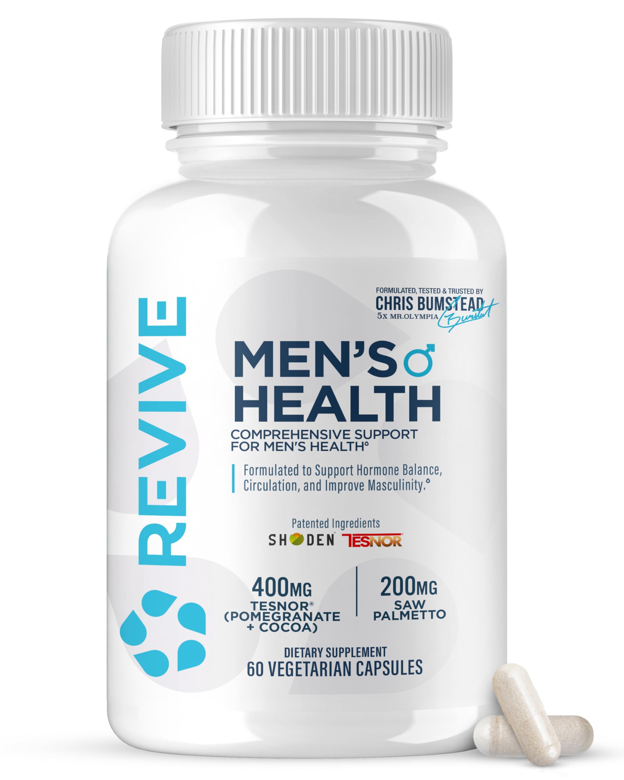 Revive MD DIM Supplement for Men – Supports Hormone Balance, Male Sexual & Prostate Health – Healthy Testosterone & Estrogen Levels with Ashwagandha & Green Tea (60 Vegetarian Capsules, 30 Servings)