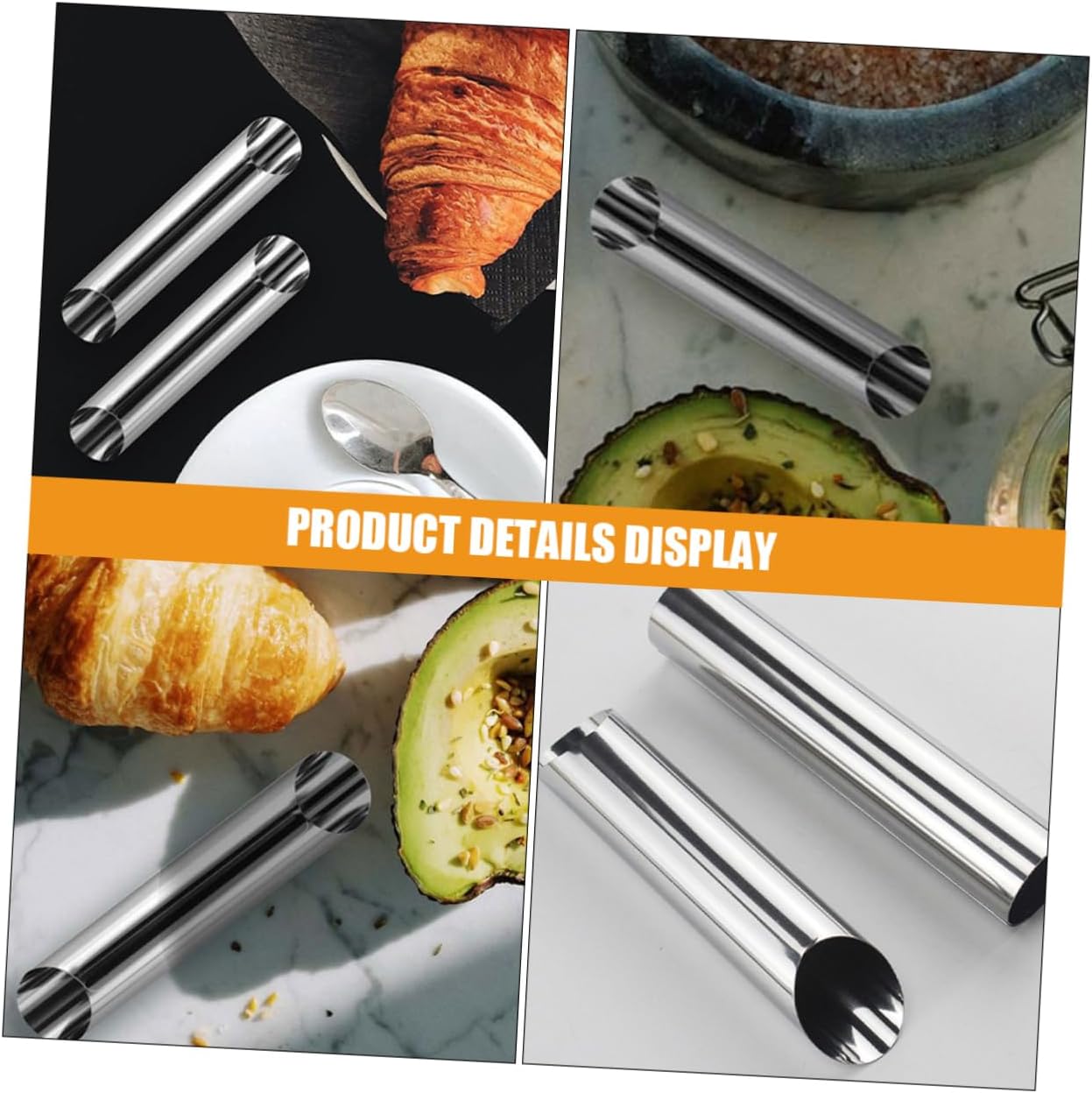 Cabilock 6pcs Diy Baking Kit Stainless Steel Horn Molds Molds for Croissant Cannoli Tube for Home Professional Chefs