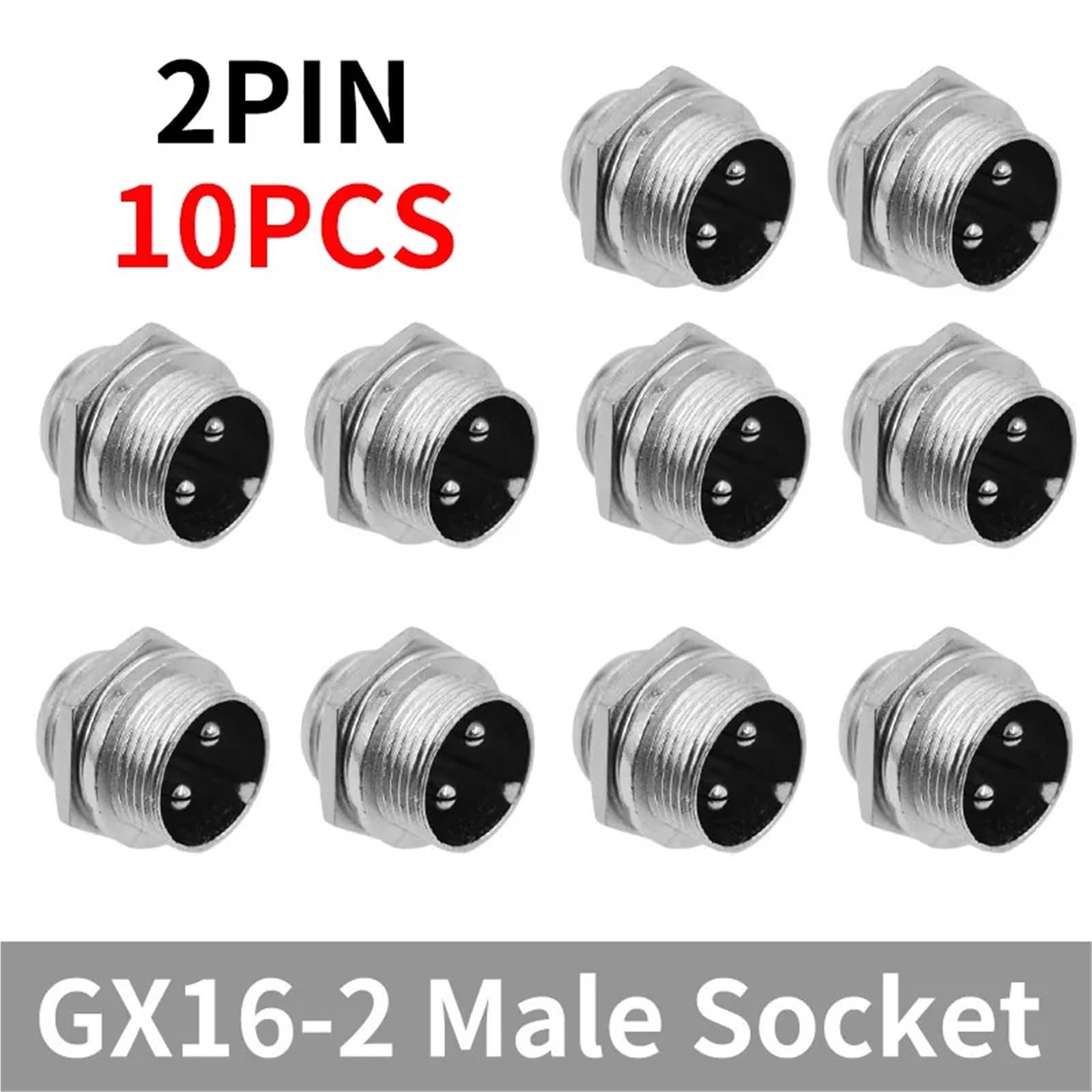 GX16 x 10 connecteurs de câble 1,6 cm 2 broches 3 broches 4 broches 5 broches 6 broches 7 broches 8 broches 9 broches 10 broches connecteurs femelles (10 prises à 2 broches)