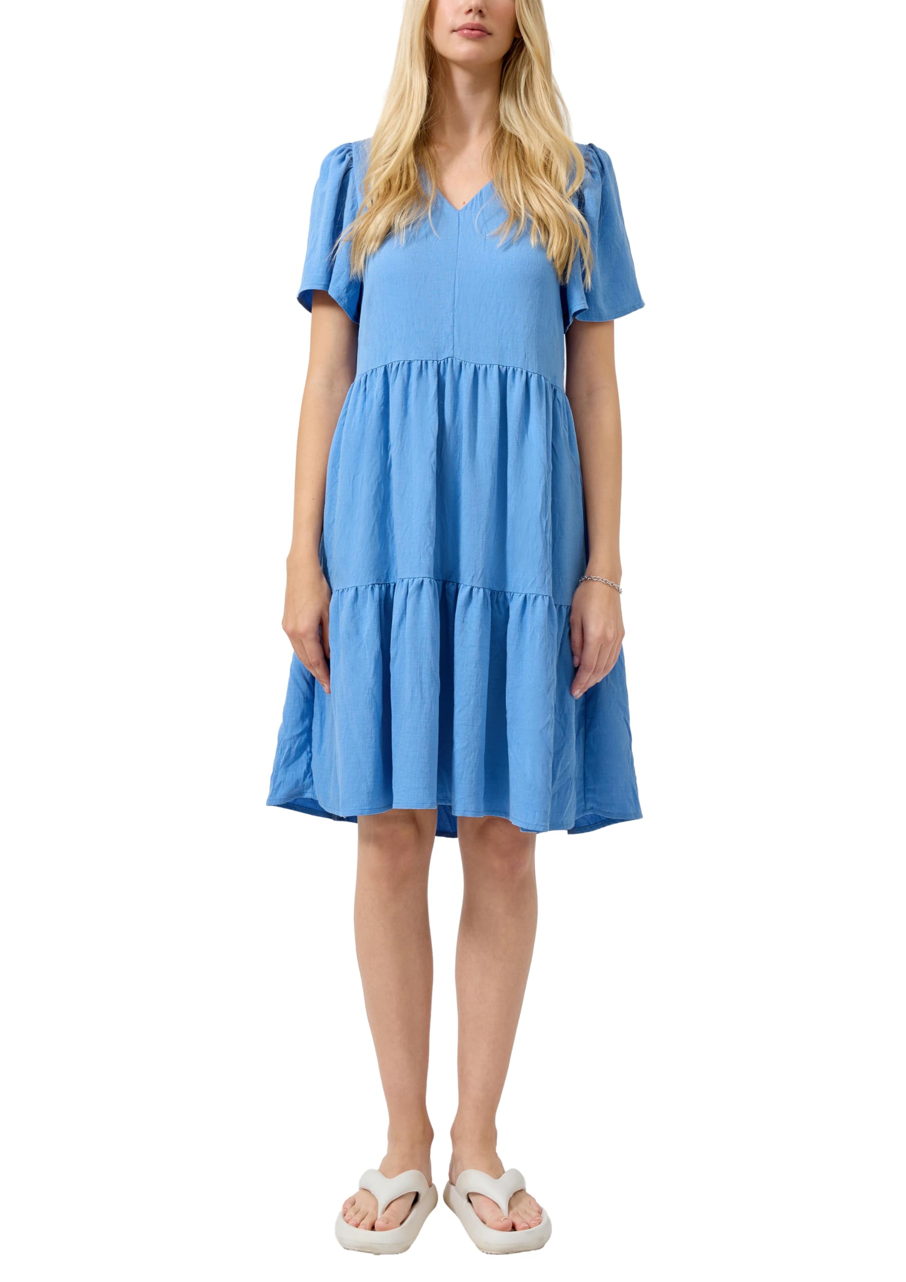 QS Damen 2180227 Midi-Stufenkleid (1er Pack)