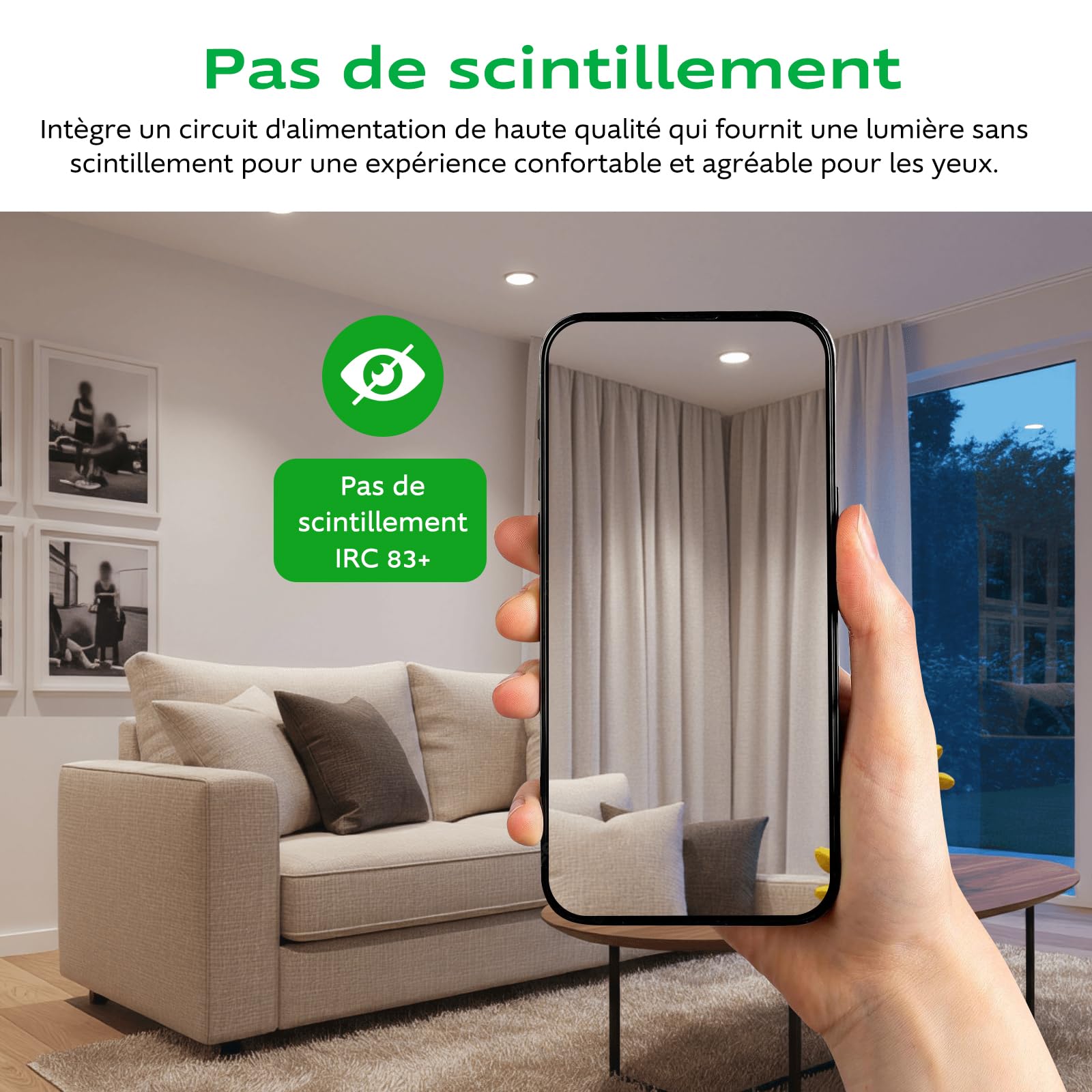 Spot LED Encastrable 5W Dimmable Lot de 20, 3 Températures 2700K/4000K/6000K, Spot Salle de Bain IP44, Trou 68–75mm, Spots de Plafond LED pour Rénovation Maison Cuisine Salon Chambre