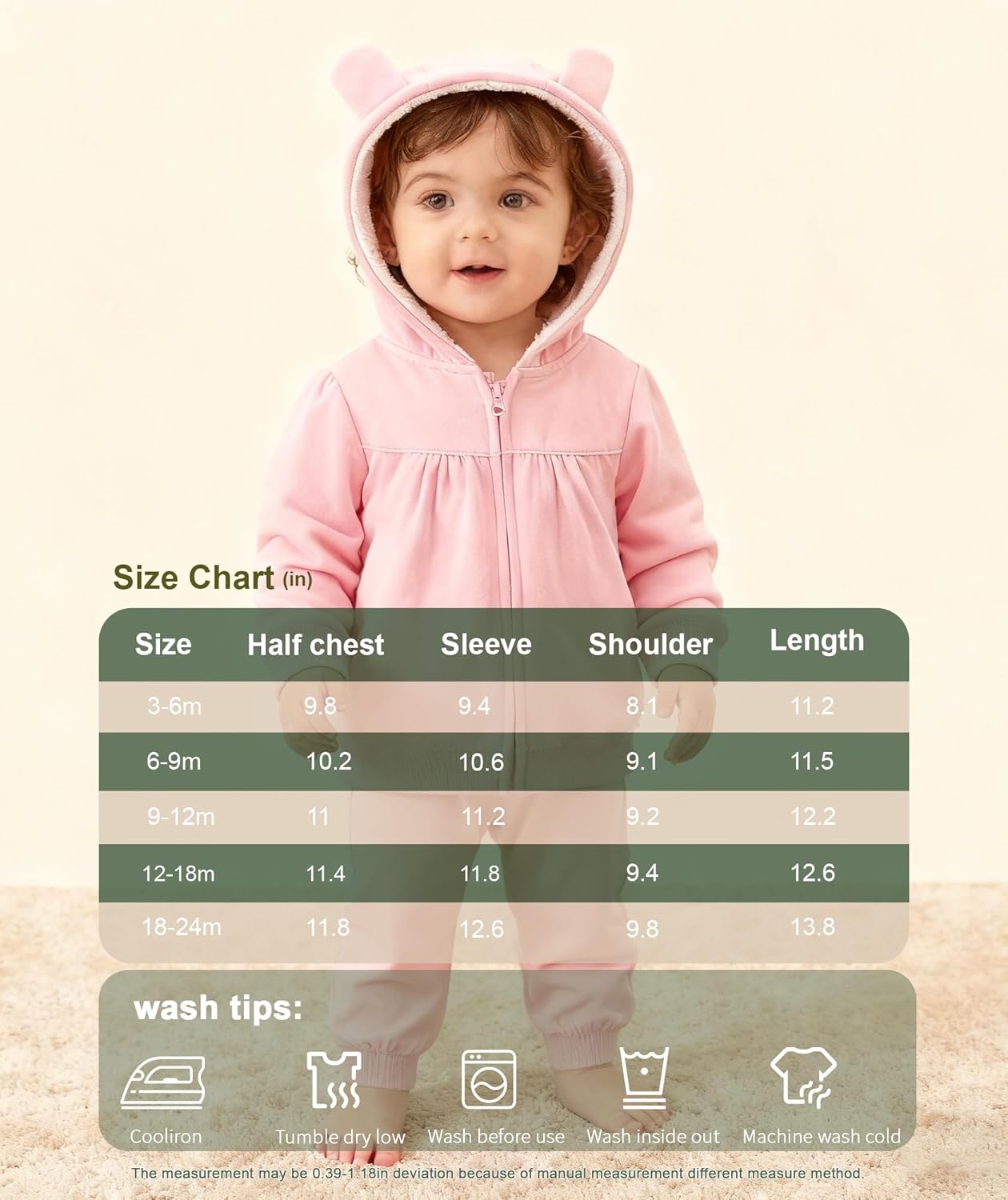Baby Girls Boys Warm Adorable Hooded Zip Coat for Fall Spring Outerwear 3-24M Kids Jacket - Image 7