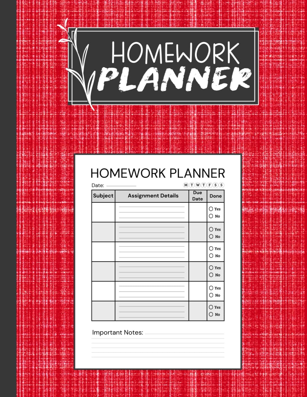 HOMEWORK PLANNER: Assignment Tracker For Elementary, Middle and High School Students Boys and Girls - 8,5" X 11" - 120 Undated Daily Organizer Notebook Pages