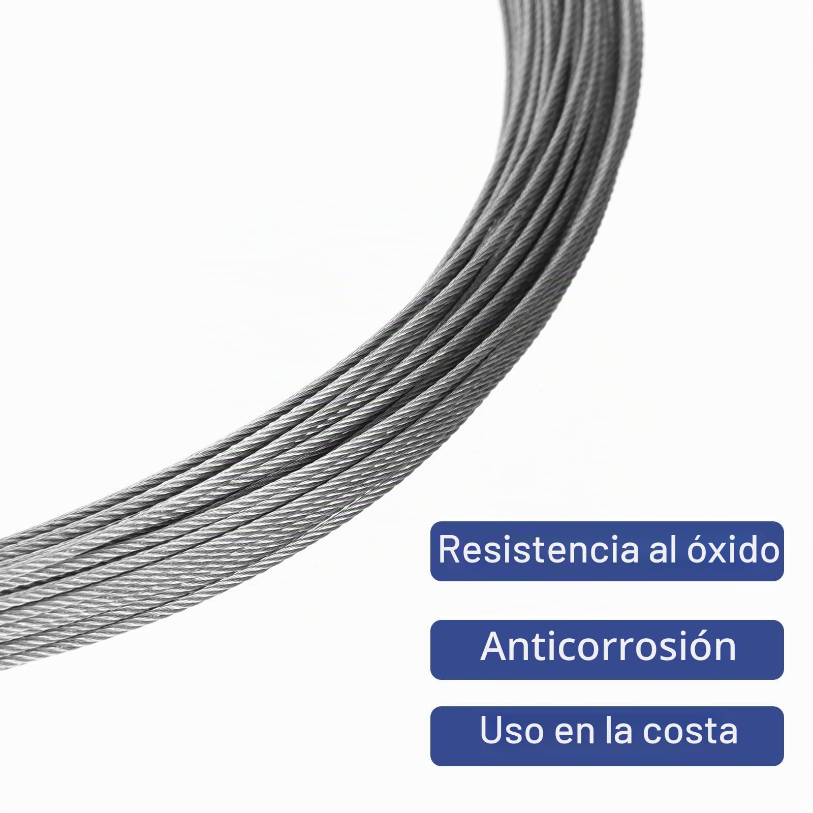 QUARKZMAN 100pcs 122m Cable de Acero Inoxidable 316 1mm Cable de Núcleo 7x7