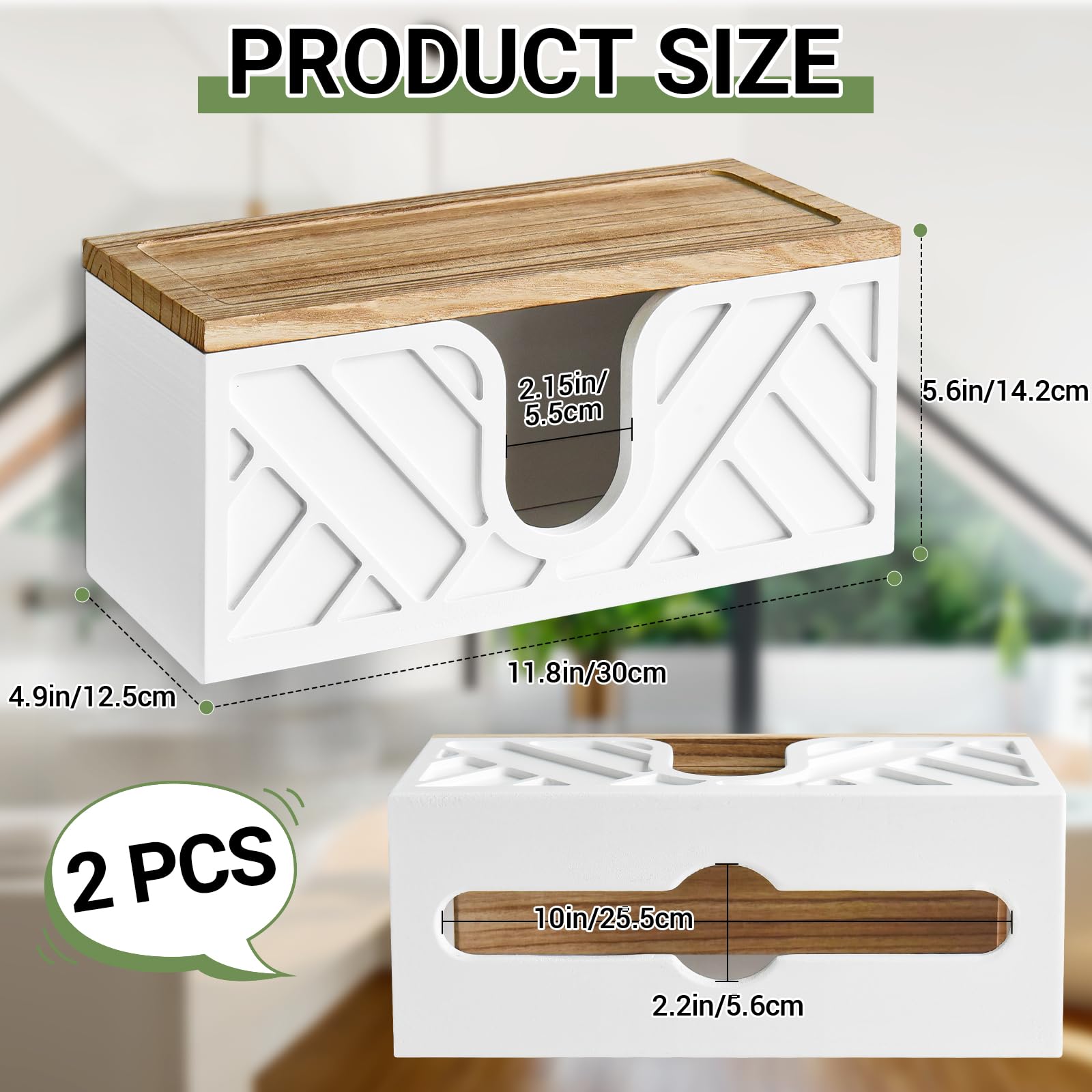 Soporte para toallas de papel montado en la pared con tapa, dispensador de toallas de papel de mano triple plegable en C, plegable en Z, de madera maciza blanca
