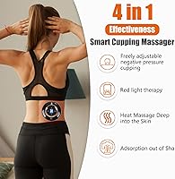 Vista 4 de Juego de masajeador inteligente de terapia de ventosas, kit de ventosas 4 en 1 para terapia de masaje, ventosa eléctrica portátil para alivio
