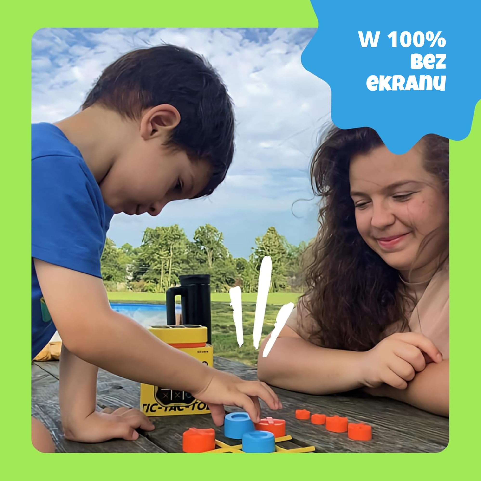 GiiKER Tic Tac Toe Bolt Game, przenośna konsola do gier logicznych 3 w 1, przenośne gry podróżne dla edukacji i rozwoju pamięci, prezenty urodzinowe dla wszystkich grup wiekowych (zielony)