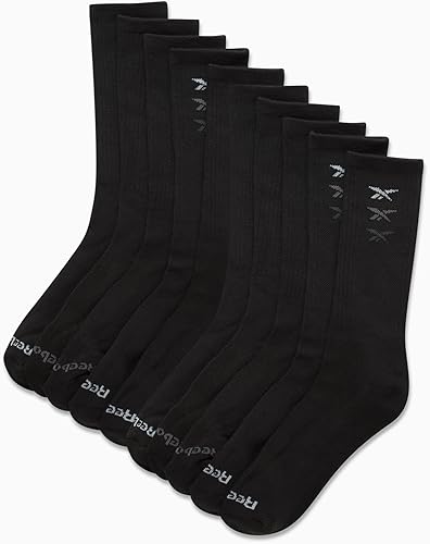 Miniatura 2 de Reebok Calcetines deportivos para hombre, paquete de 10 calcetines deportivos acolchados que absorben la humedad, cómodos y elásticos (tallas 6-12.5)