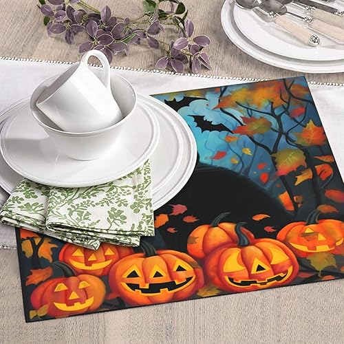 Miniatura 7 de Tapete de secado de platos de hojas de gato negras de 18 x 16 pulgadas para encimeras, protector de platos de calabaza de Halloween con lazo para