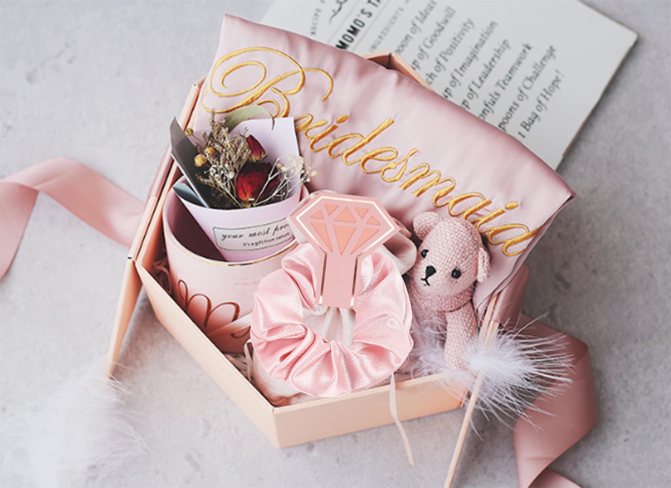 10 Pack Scrunchies for Bridesmaid Gifts - Hair Ties for Bachelorette Party Amazon.com : 10 PACK Bridesmaid Scrunchies - Proposal Gifts  main image 4