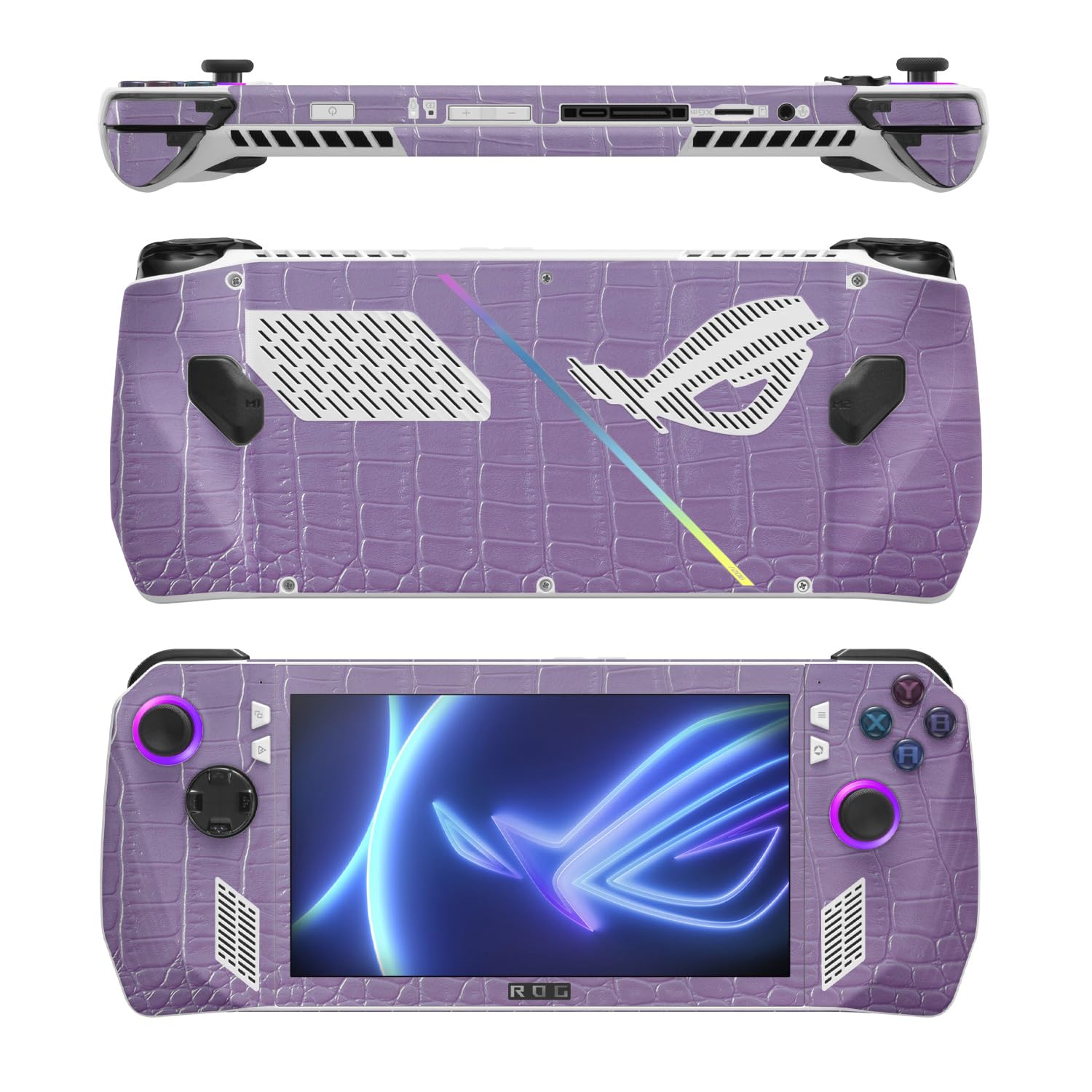 MightySkins Skin Compatible with Asus ROG Ally - Purple Gator Skin | Protective, Durable, and Unique Vinyl Decal wrap Cover | Easy to Apply