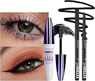 Juego de rímel negro y delineador de ojos neg...