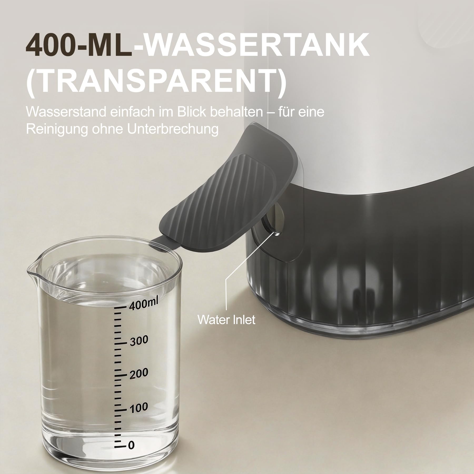 Dampfreiniger Handgerät 1200W, 15S Aufheizzeit, 400ml Tank, chemiefrei