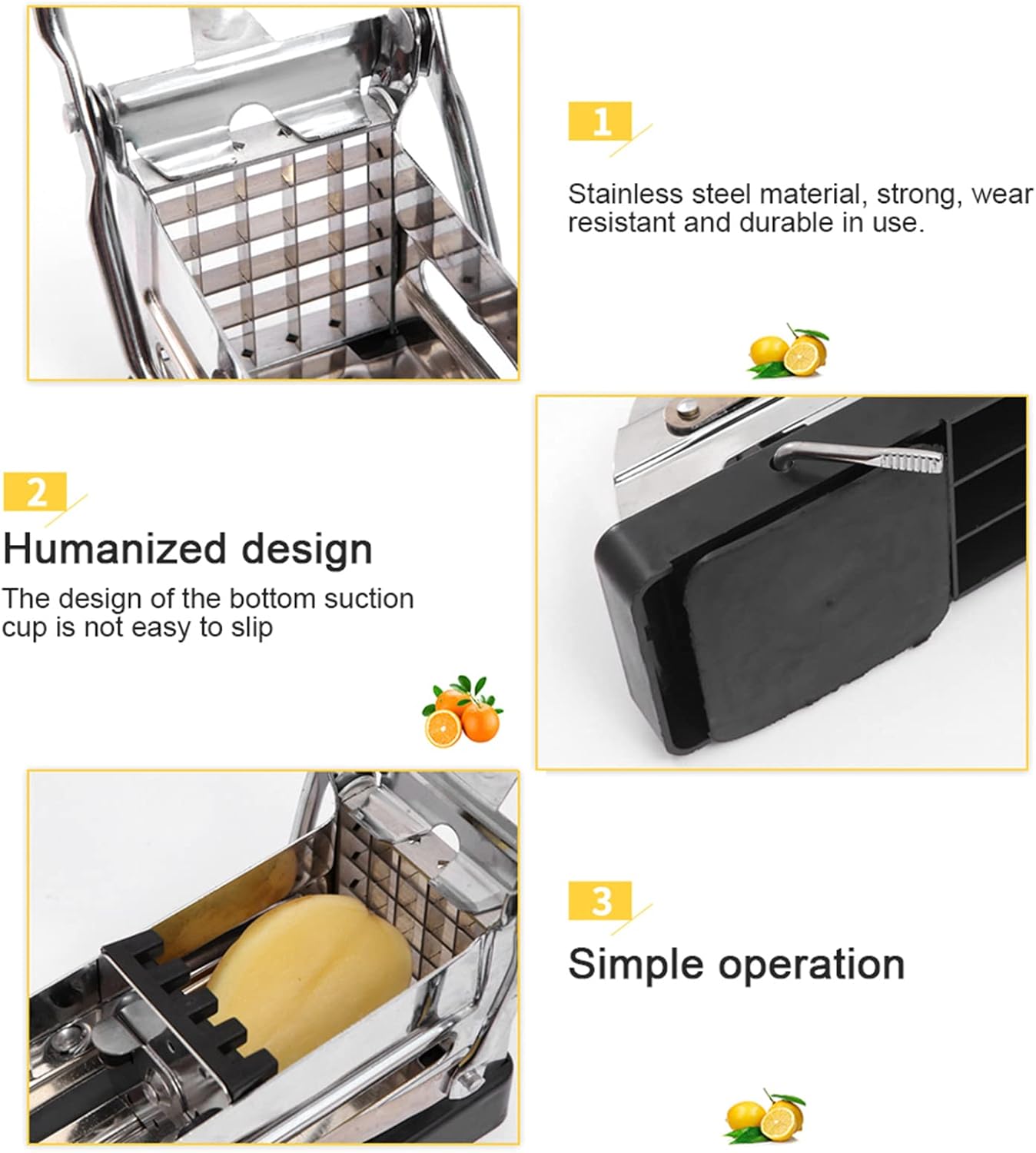 French Fries Cutter, Multi Function French Fries Cutter Vegetable Potato Chip Cut Machine for Kitchen Accessories