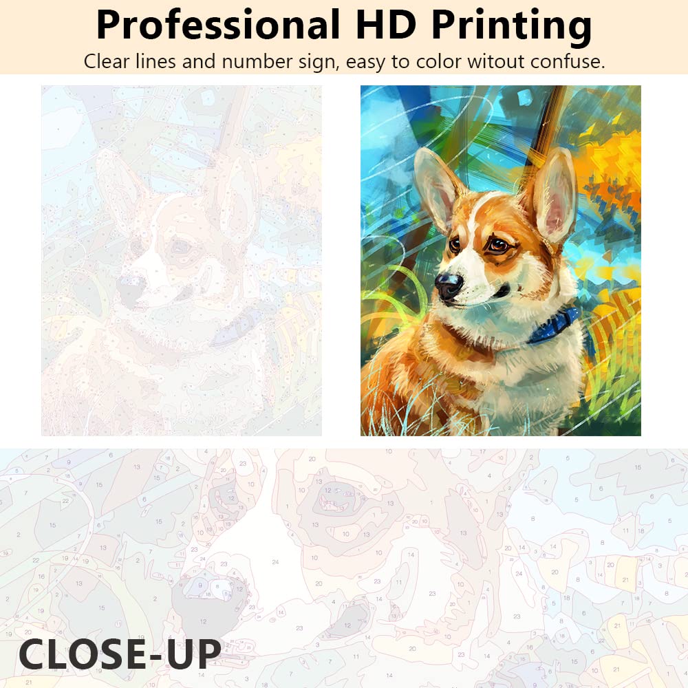 コーギーのプリント画 コーギーとキッチン コーギーのプリント画