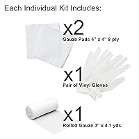 Vista 5 de MCR Medical Caja de 100 kits de entrenamiento de primeros auxilios, Básico