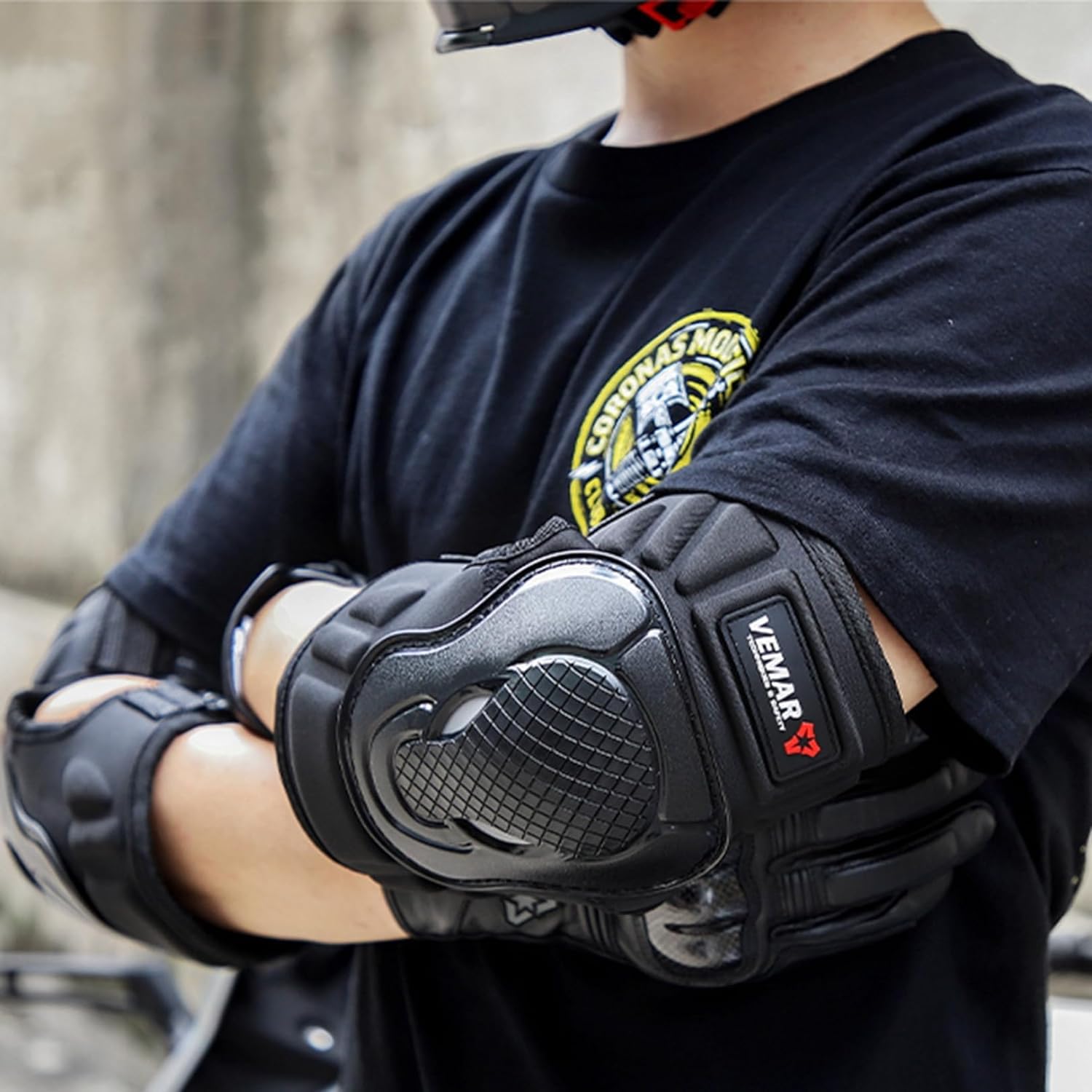Auto Pearl Protective Half Elbow Guard, Knee Guard and Shin Guards compatible with Classic 500 Black (Pack of 4) - Image 5 thumbnail