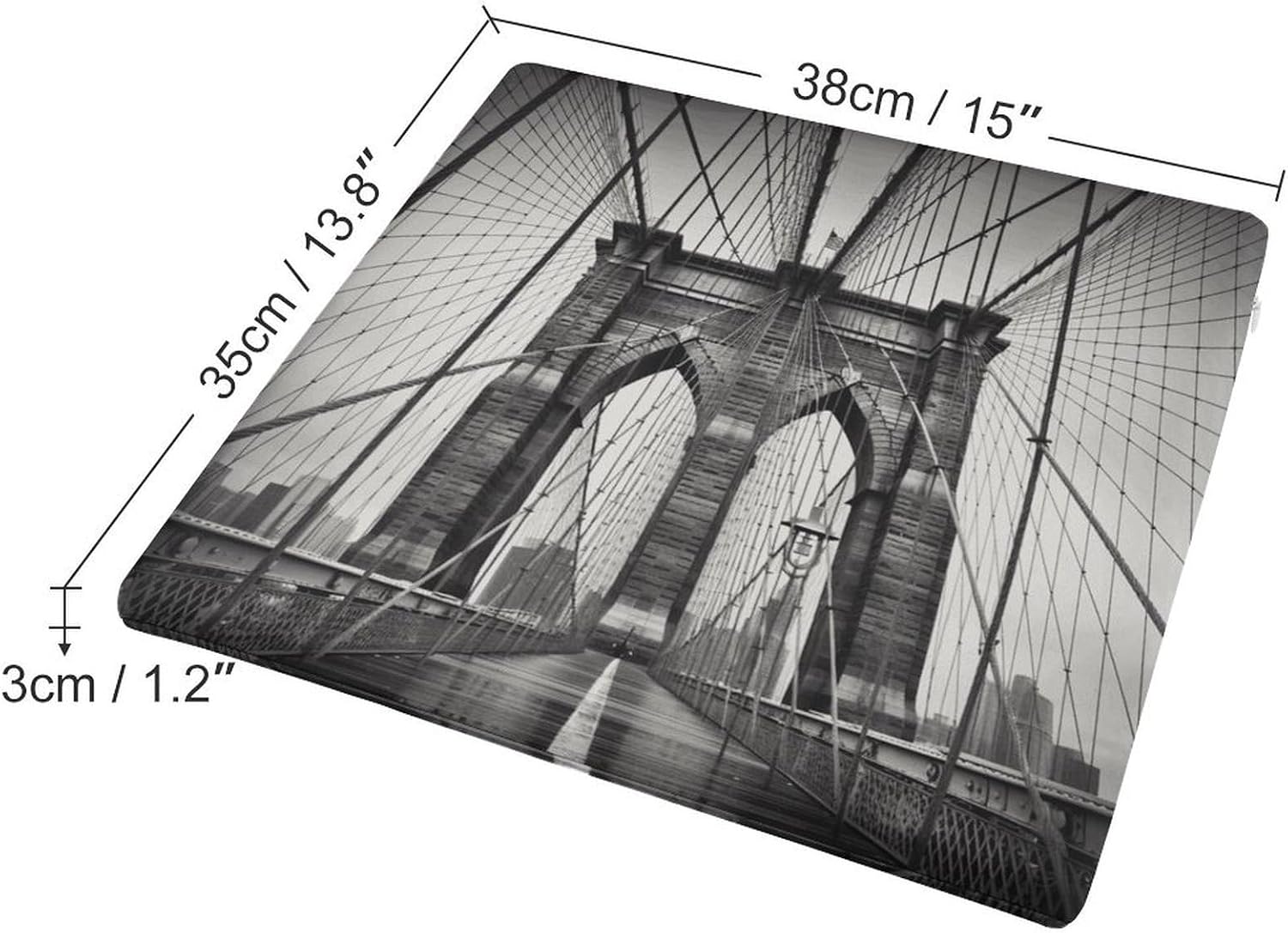 Brooklyn Bridge Chair Cushion Floor Pillow Stool Cushion | Cushions with Removable Cover with Square Memory for for Chair Living Room Balcony Office Sofa,13.8*15*1.2 Inch