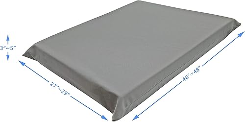 Miniatura 7 de Funda para cama de perro de tamaño grande impermeable, suave y duradera, elástica, lavable a máquina, gris (48 x 29 pulgadas)