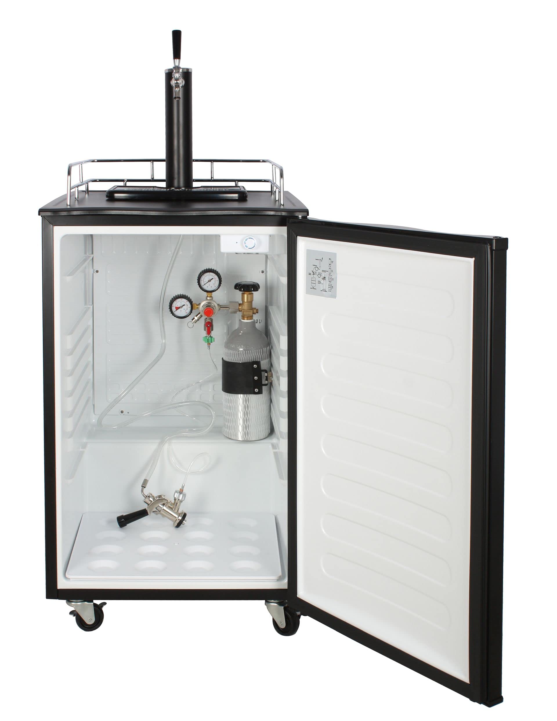 El Fuego® Bierfasskühler mit Zapfanlage, inkl. vollständigem Montageset und Gasflasche, mit Rädern, Bierkühler, Bierzapfanlage, Outdoorküche, BBQ, Bierfass, AY 5992
