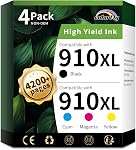 Pack Combo de Cartouches d'encre 910XL Remplacement pour 910XL 910 XL Cartouches d'encre à utiliser avec Officejet Pro 8020 8025 8028 8035 8030 8010 8015 8018 8022 Imprimante (Noir/Cyan/Magenta/Jaune)