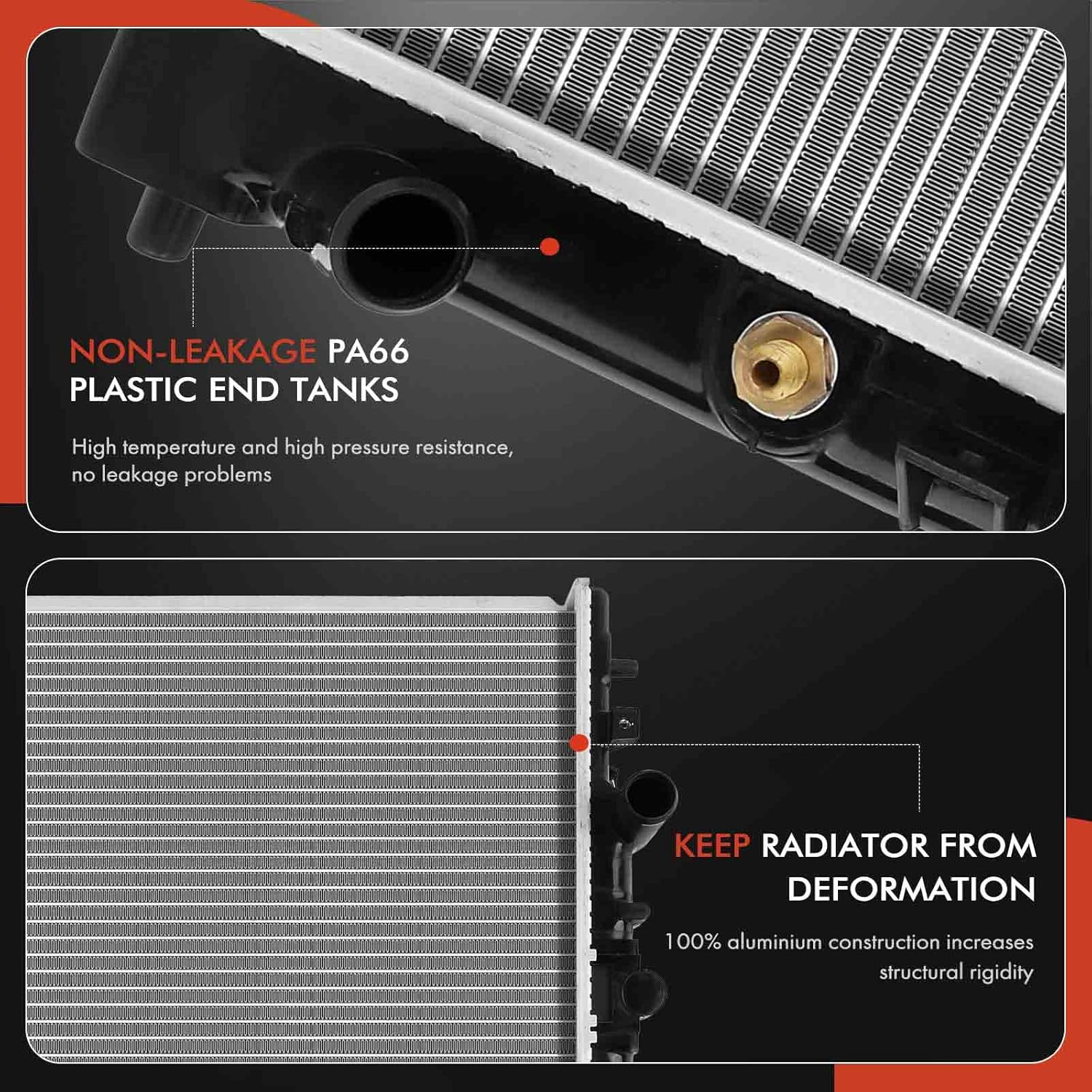 A-Premium Engine Coolant Radiator with Transmission Oil Cooler Compatible with Mazda 6 2003 2004 2005 2006 2007 2008 2.3L 3.0L