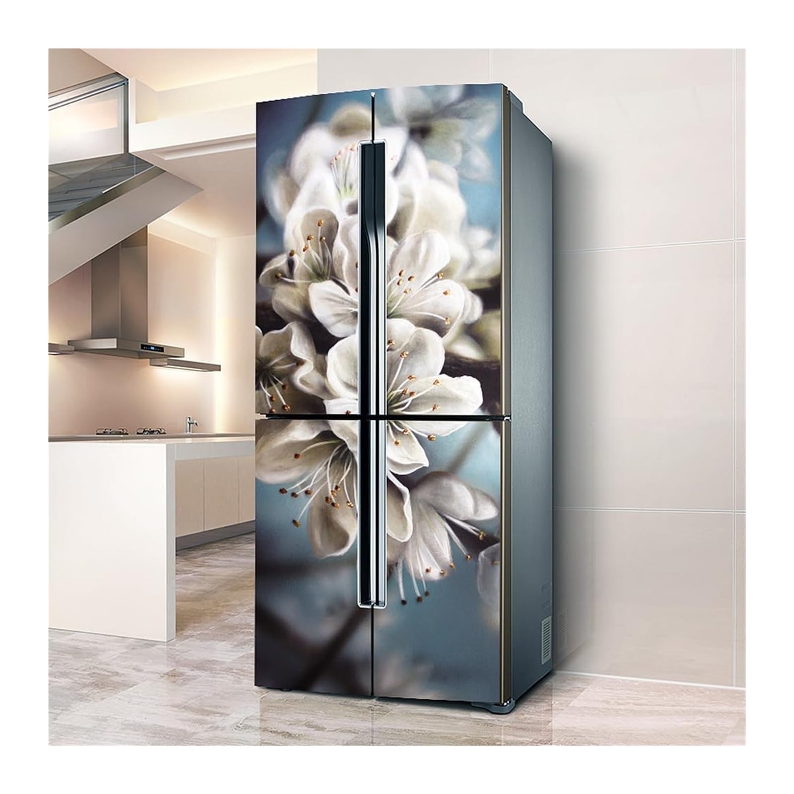 GDHKDDFL Minimalist, luxury-inspired fridge decals, Fridge Sticker Full Covering Door Covers Skins Wall Stickers for Kitchen Decal(L: 100x180 cm)