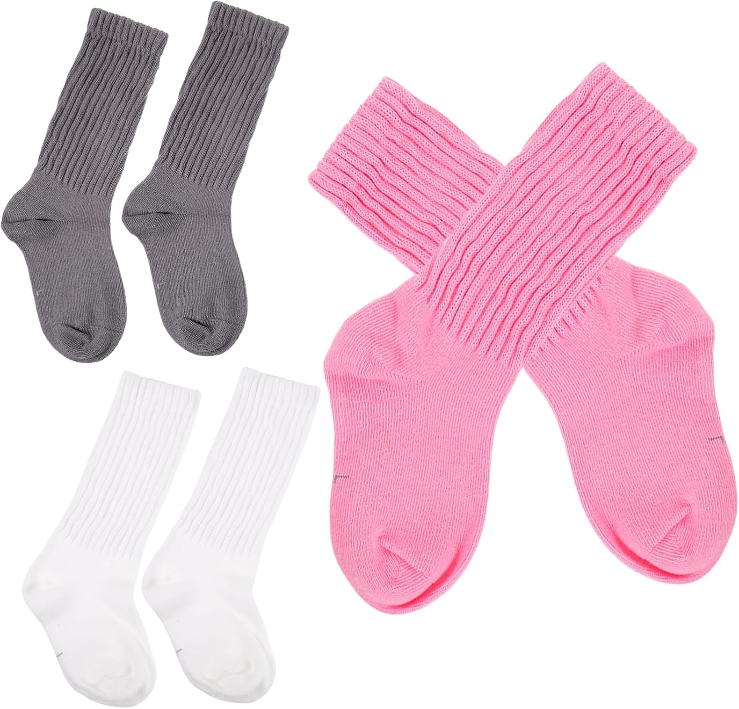 3pairs Comfortable Cotton Mid-calf Socks for Boy Girl Soft and Warm Unisex Socks for Boys and Girls for Ages