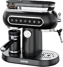 Espressomaschine, 2-In-1 Siebträgermaschine 15 Bar, 1450W, Kaffeemaschine mit Mahlwerk mit 58mm Sieb, PID Temperaturkontrolle, Voreinstellung, Milchaufschäumer, für Café-Qualität Zuhause, Schwarz